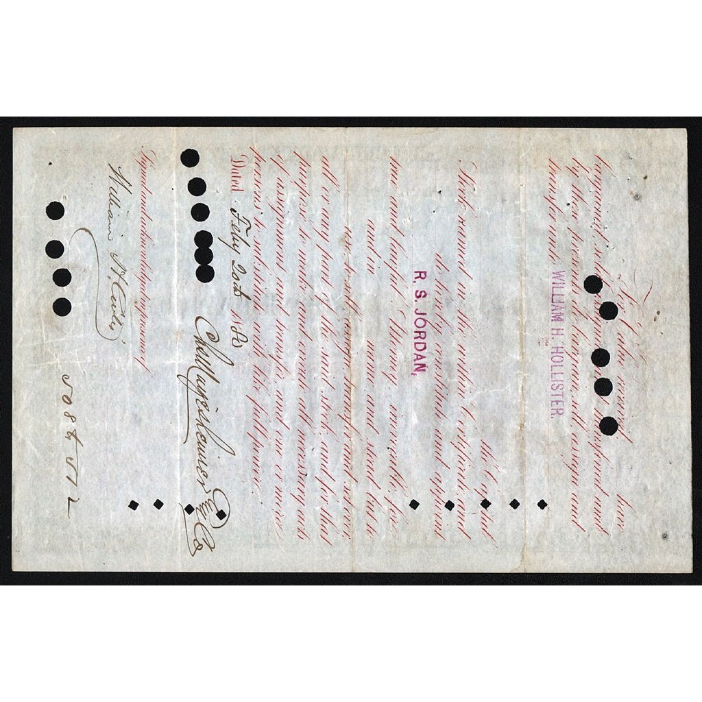 New York, Ontario and Western Railway Company 1880 Stock Certificate