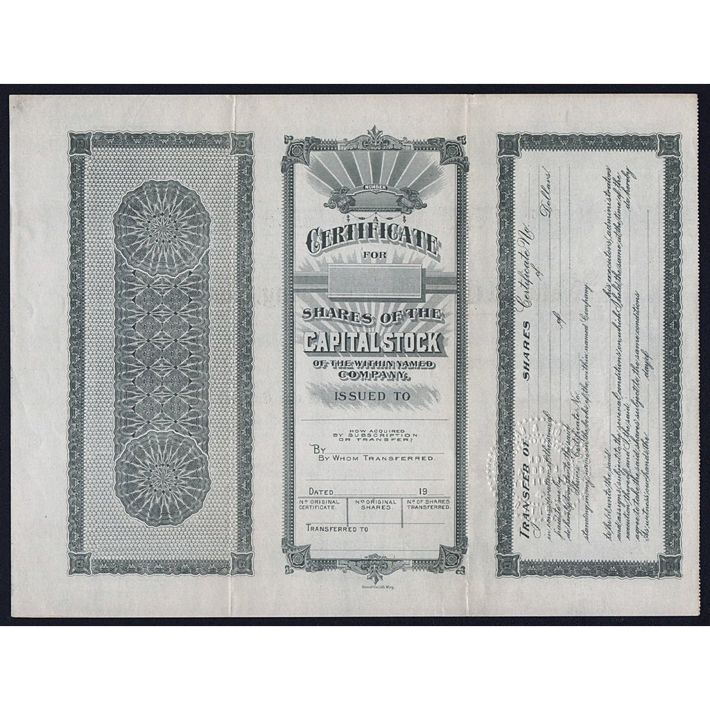 National Oil & Gas Company, Limited 1914 Calgary Alberta Canada Stock Certificate