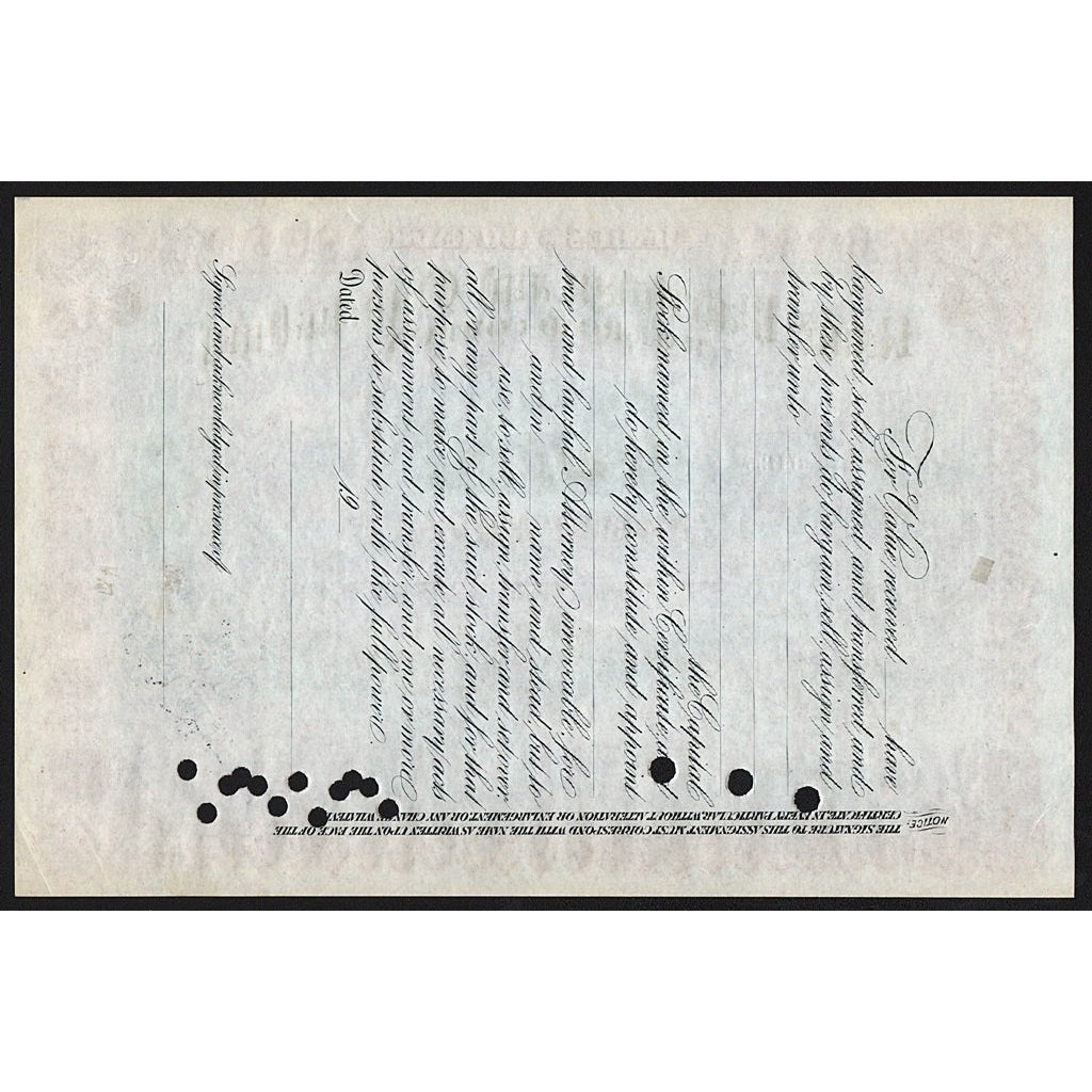 Rome, Watertown and Ogdensburg Rail Road Company Stock Certificate