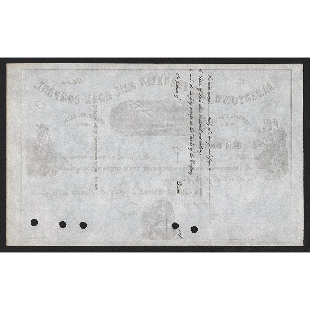 Jamestown and Franklin Rail Road Company 18__ Stock Certificate