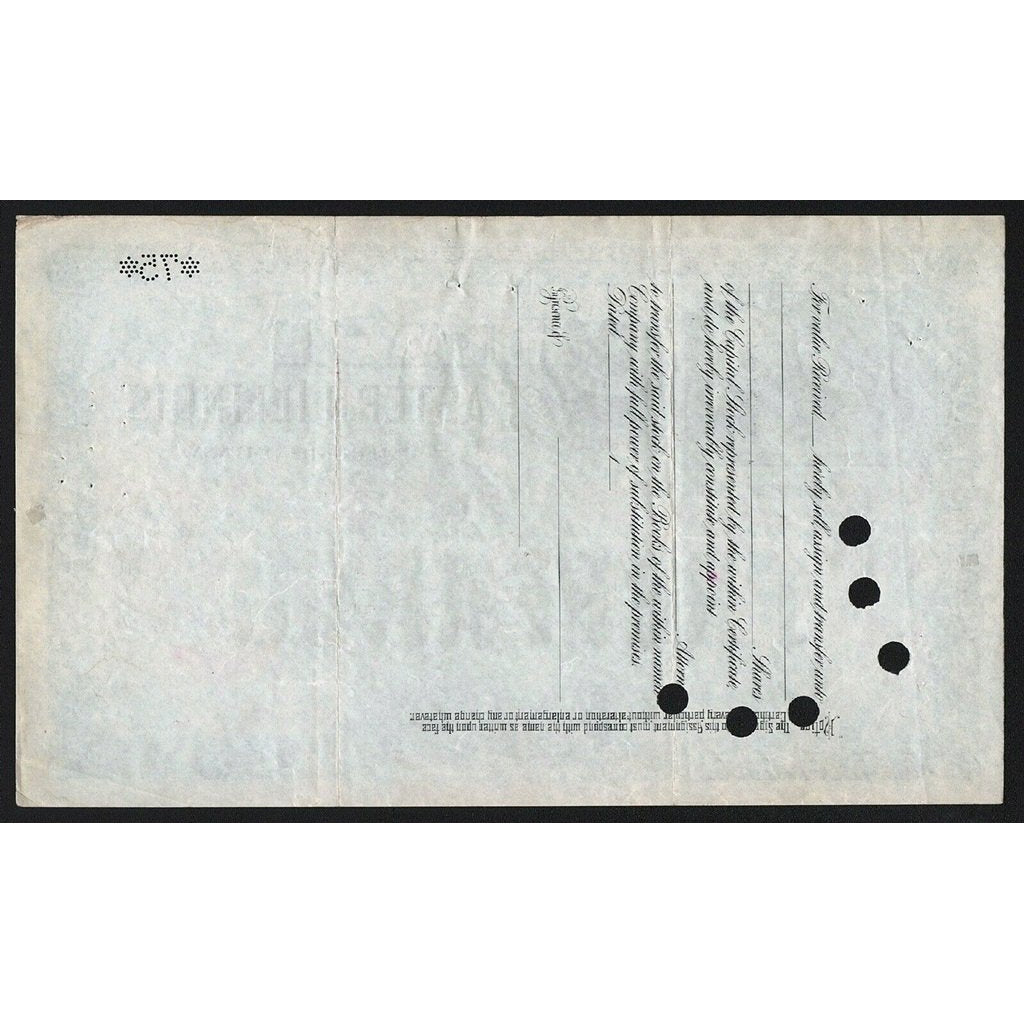 Chicago and Eastern Illinois Railroad Company 1906 Stock Certificate