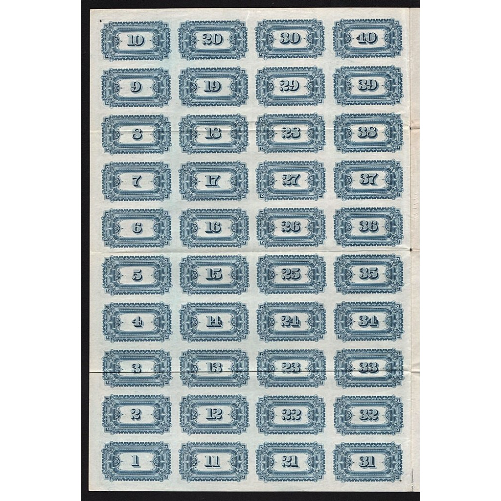 Ogdensburgh and Lake Champlain Railroad Company 1880 Bond Certificate - Stuyvesant Fish Signature