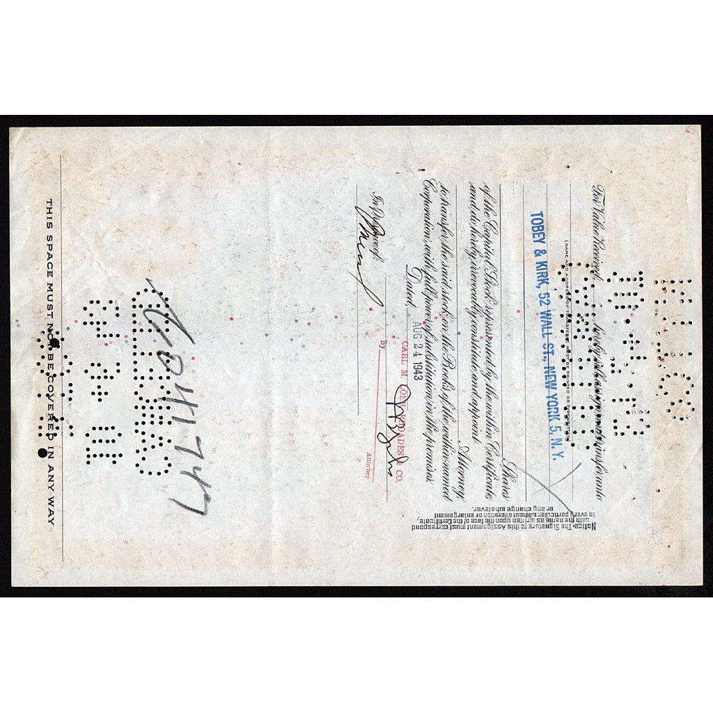 PanAm Pan American Airways Corporation Stock Certificate
