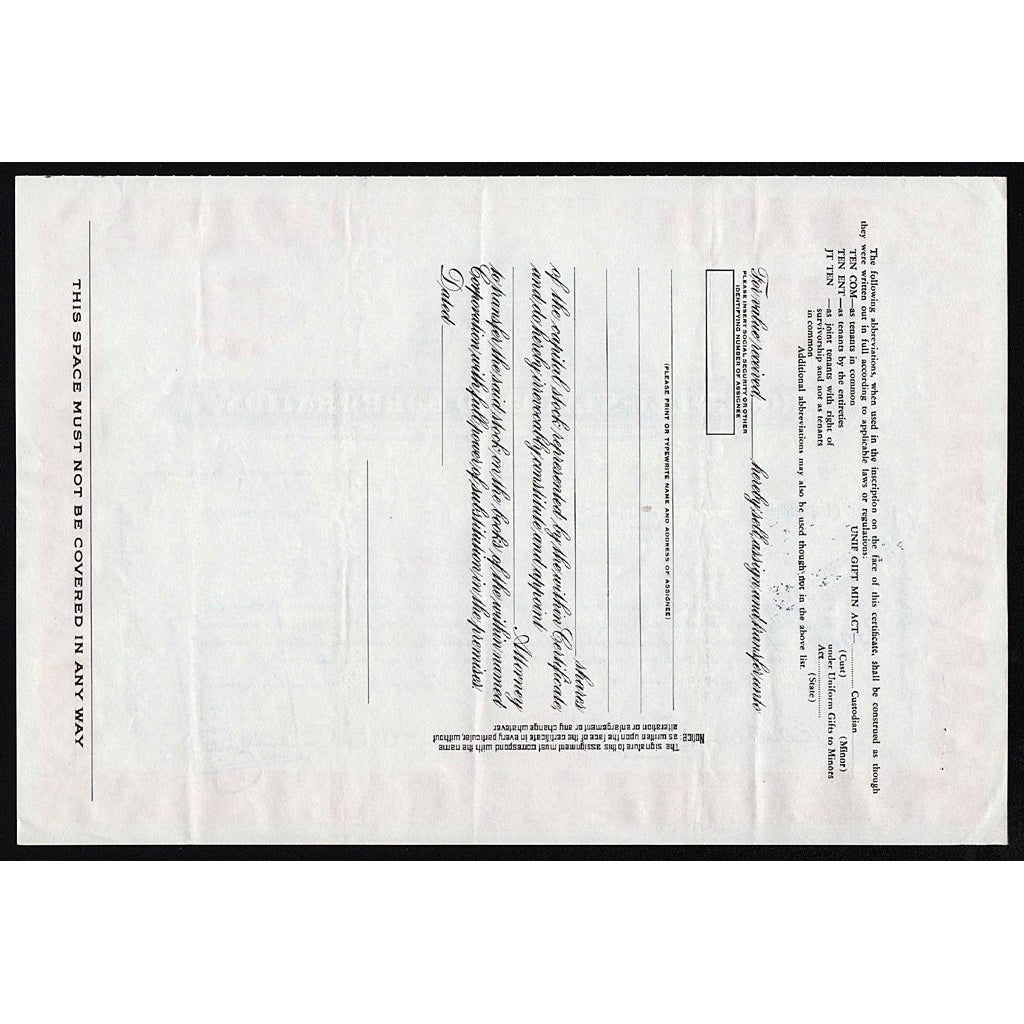 Rockwell-Standard Corporation Stock Certificate