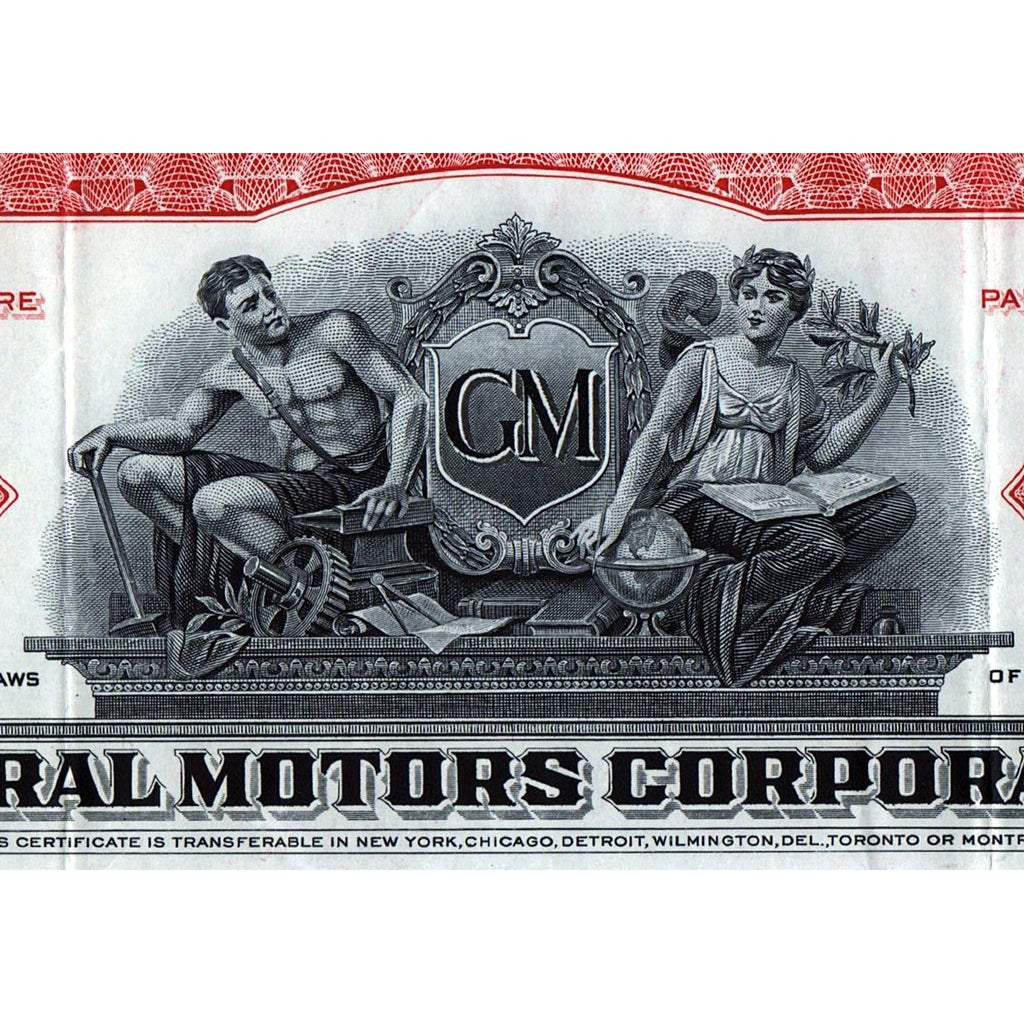 General Motors Corporation Ferrari 1955 Stock Certificate