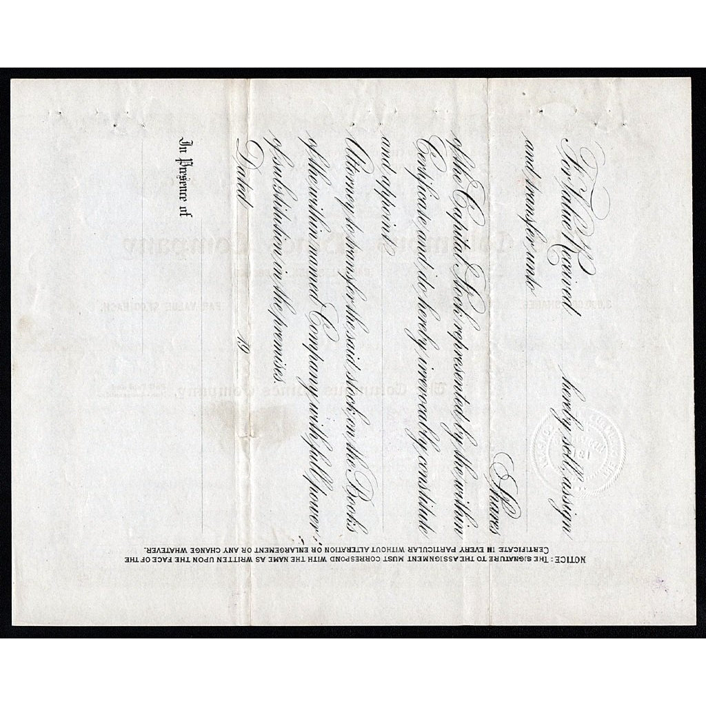 The Columbus Mines Company 1913 Arizona Stock Certificate