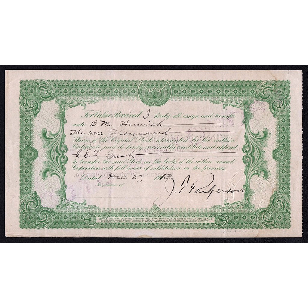 Eldorado Empire Mining Co. 1911 Arizona Stock Certificate