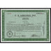 U.S. Airlines, Inc. 1954 Florida Stock Certificate