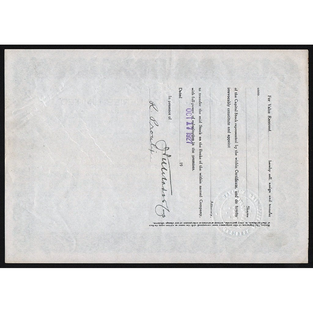 National Distilleries Limited Canada Stock Certificate