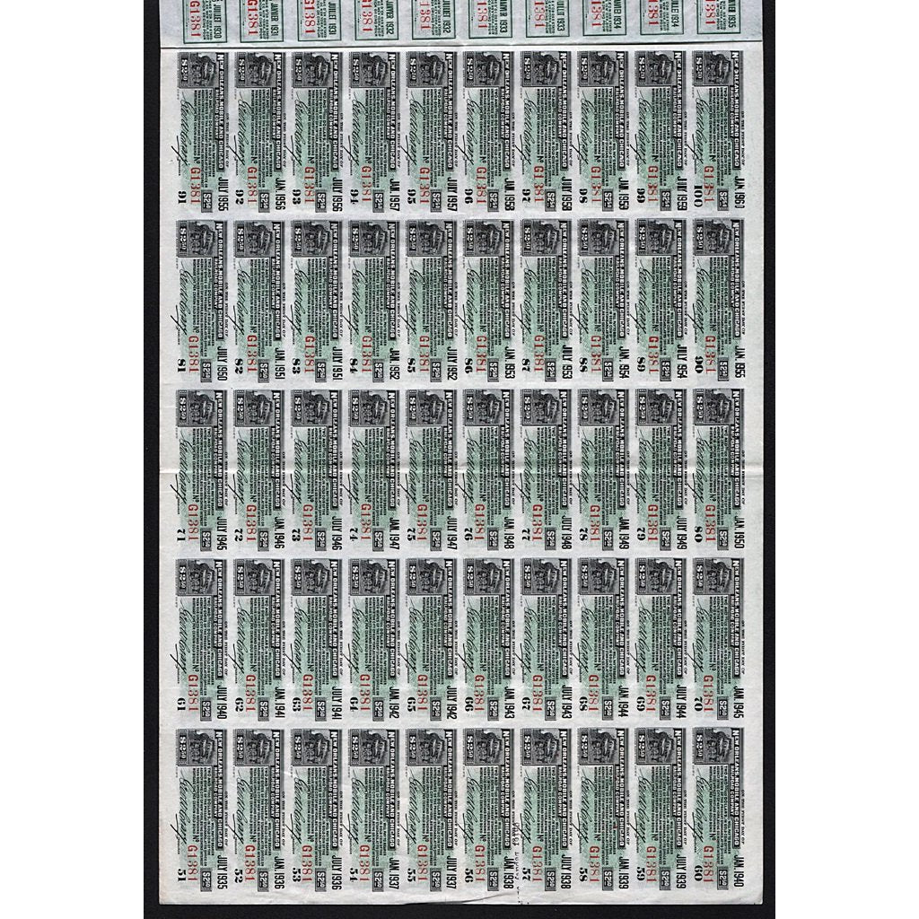 New Orleans, Mobile and Chicago Railroad Company 1909 Bond Certificate