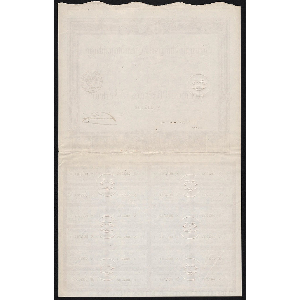 Compagnie Universelle Cinematographiqe 1910 France Stock Certificate