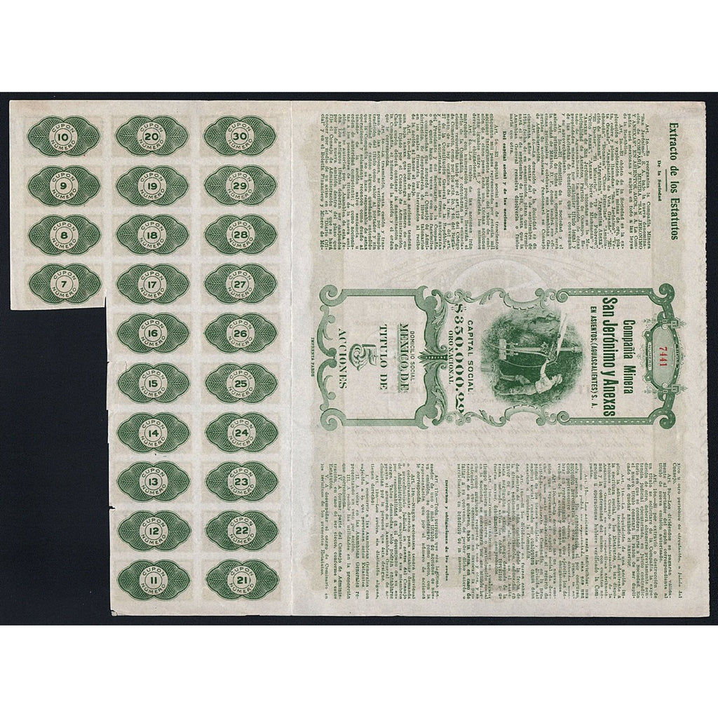 Compania Minera San Jeronimo y Anexas, En Asientos (Aguascalientes) S.A.