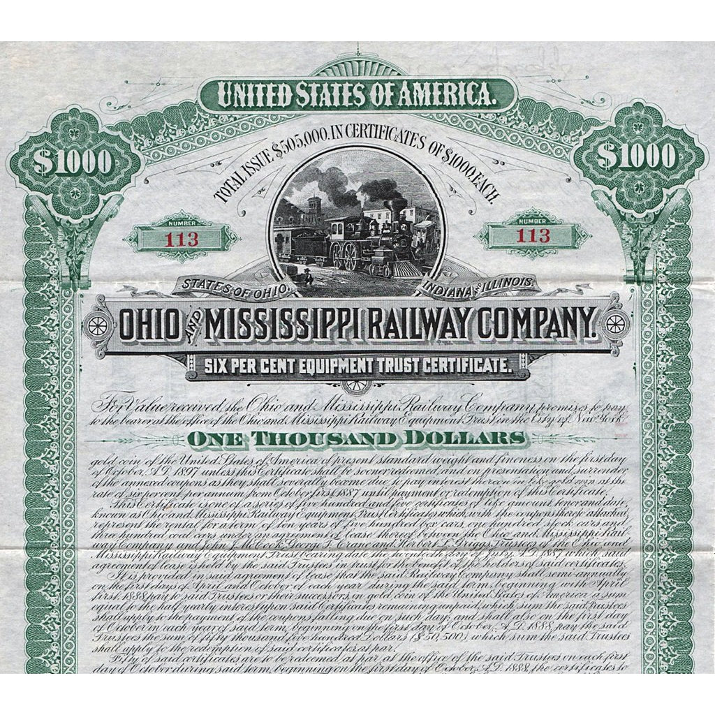 Ohio and Mississippi Railway Company 1887