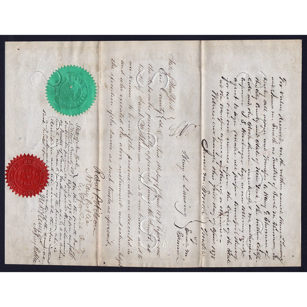 State of New York, Canal Department Loan Stock Bond Certificate