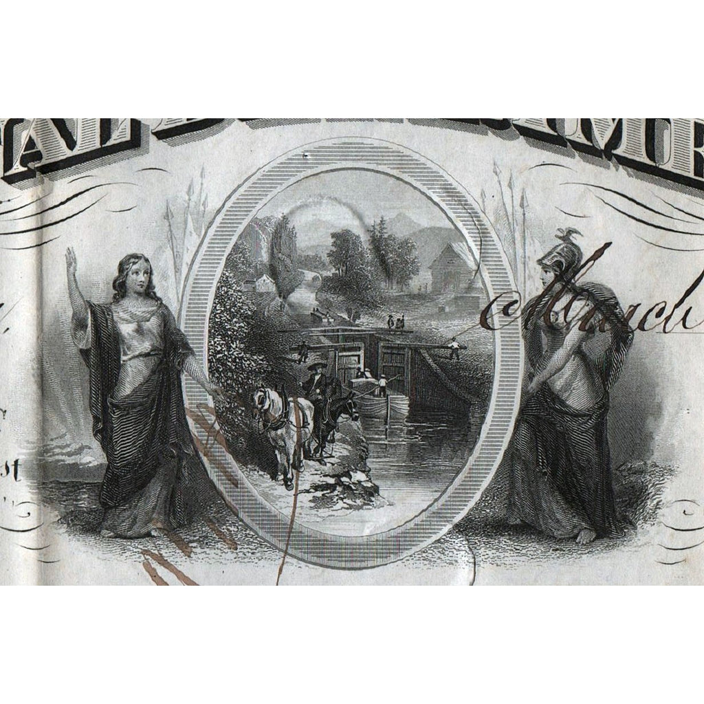 State of New York, Canal Department Loan Stock Bond Certificate