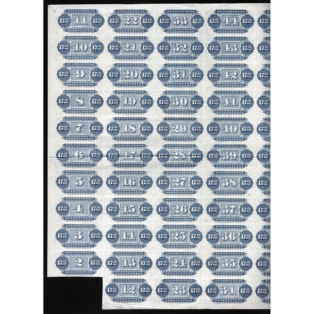 Compania Nacional del Ferrocarril Mineral de Pasco 1872 Lima Peru Stock Bond Certificate