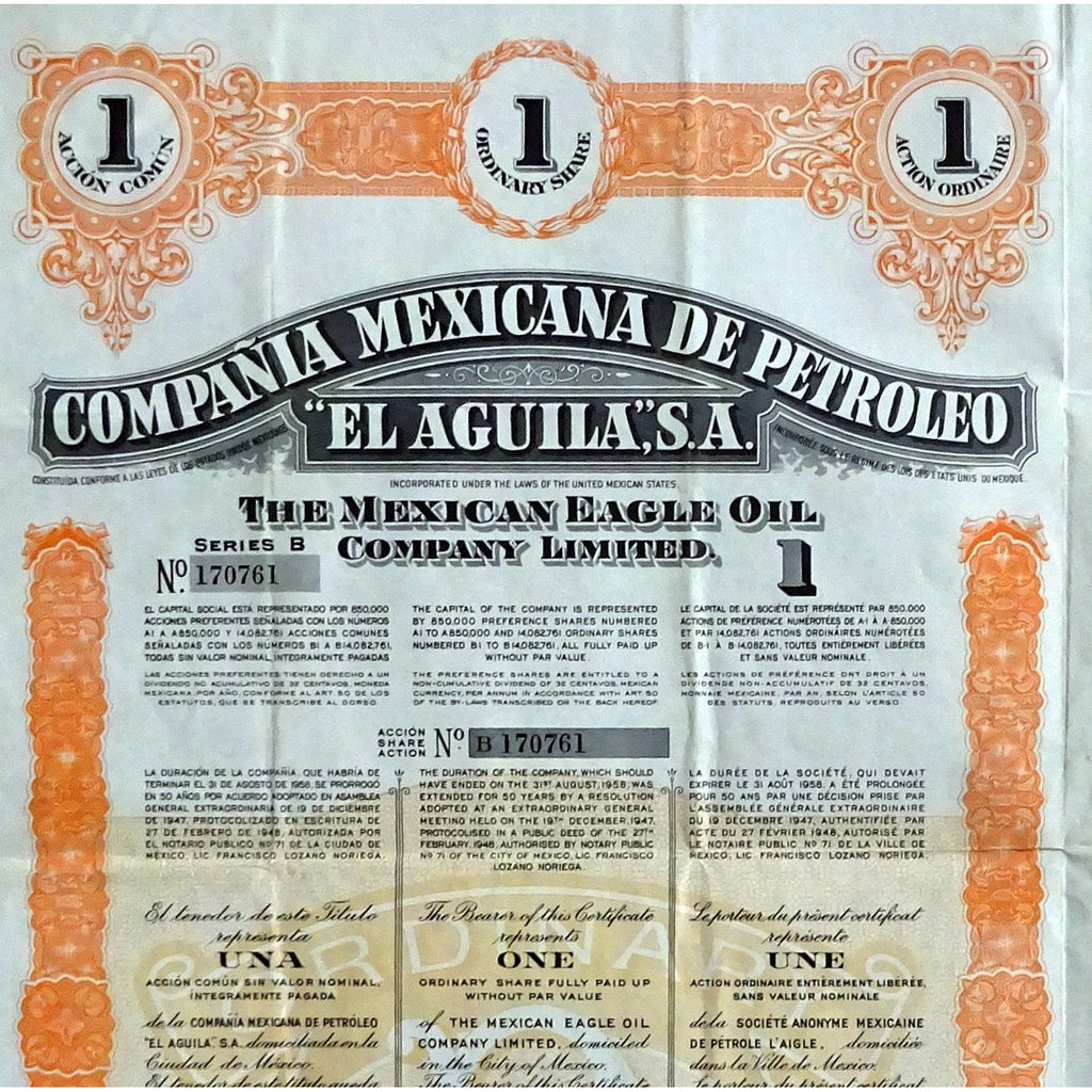 Compania Mexicana de Petroleo "El Aguila", S.A. - The Mexican Eagle Oil Company Limited