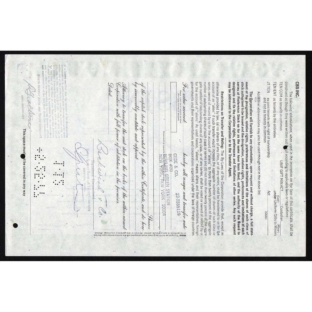 CBS Inc. - Columbia Broadcasting System