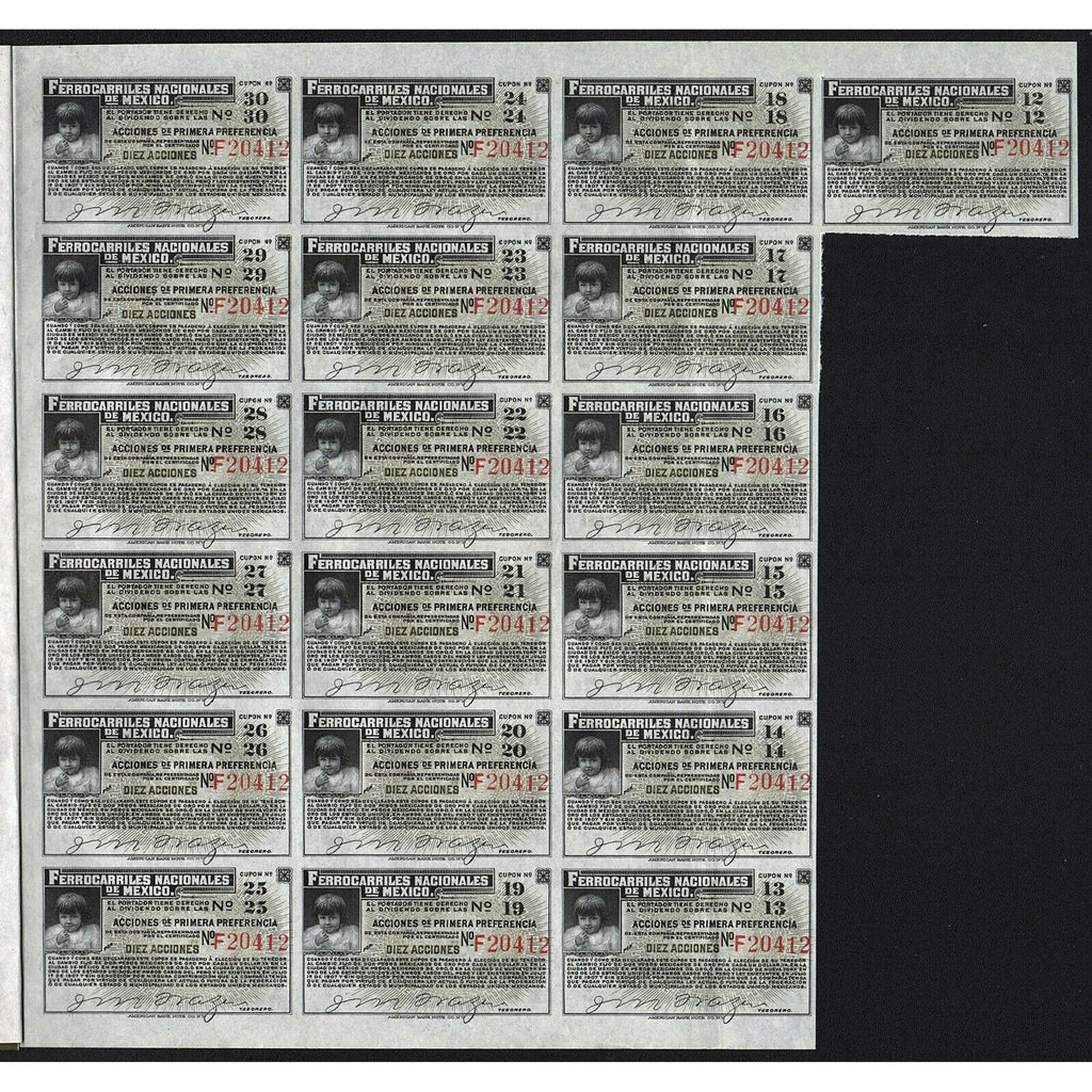 Ferrocarriles Nacionales de Mexico (National Railways of Mexico) - 2000 Gold Bond Certificate