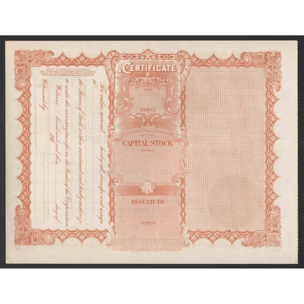 Hercules Wonder Mining Company Goldfield Nevada Stock Certificate