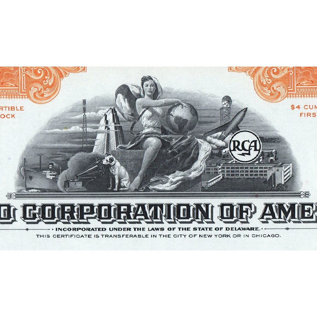 Radio Corporation of America (RCA) Specimen Stock Certificate