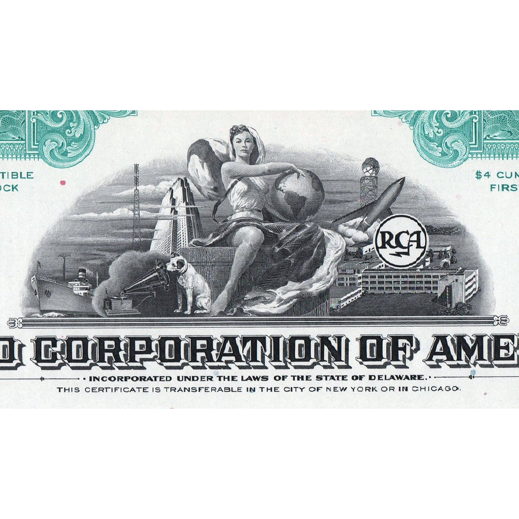 Radio Corporation of America (RCA) Specimen Stock Certificate