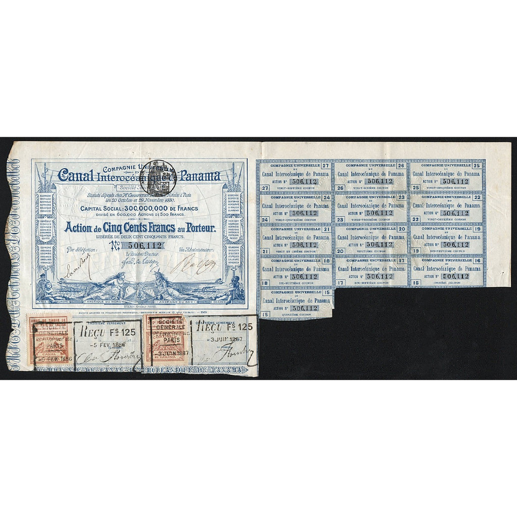 Compagnie Universelle du Canal Interoceanique de Panama 1880 Stock Certificate