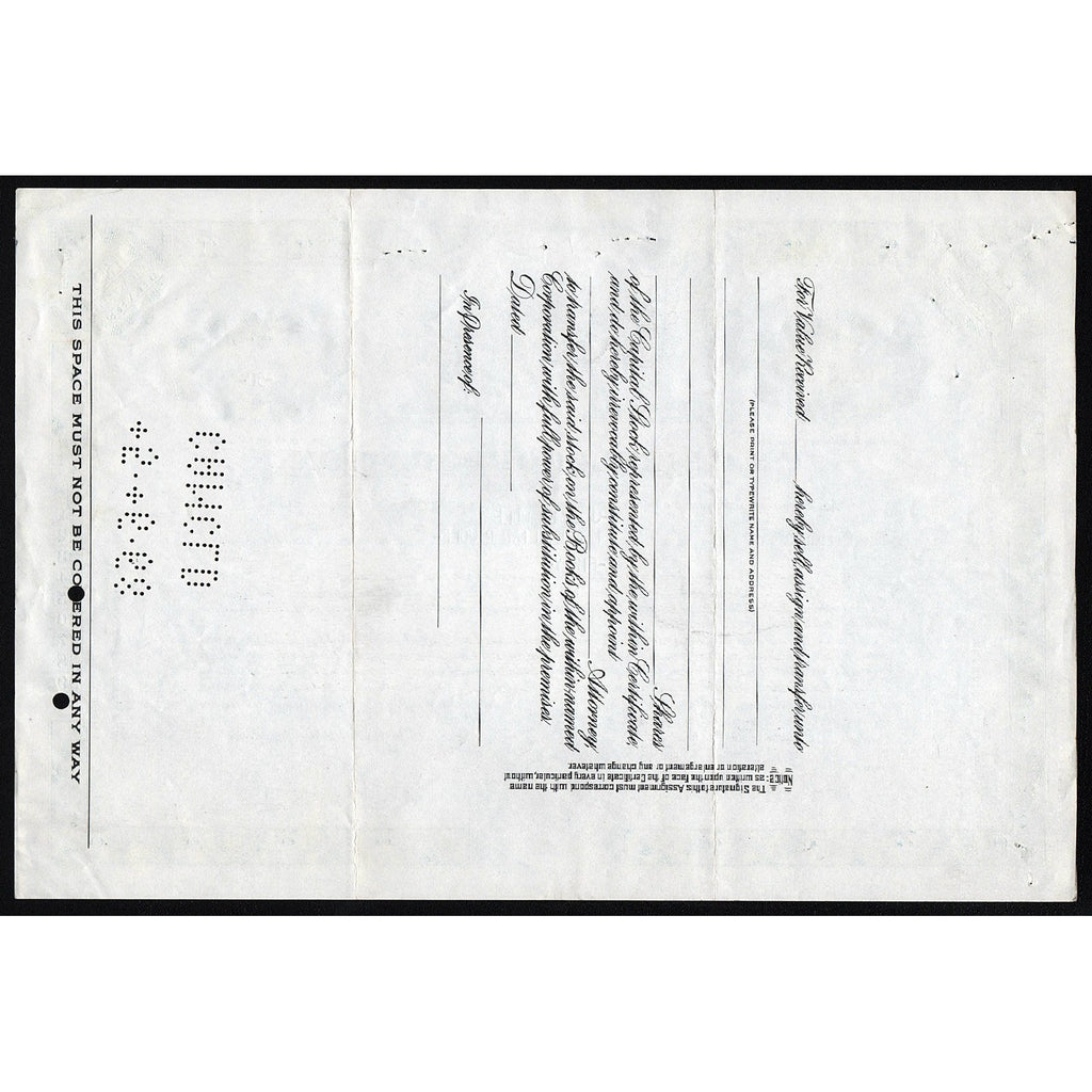 C & C Super Corporation Stock Certificate Coola Cola Root Beer