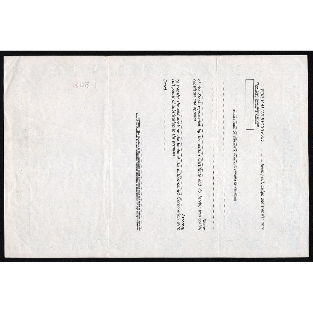 Royal Crown Bottling Company of Newark, Incorporated (RC Cola) Stock Certificate