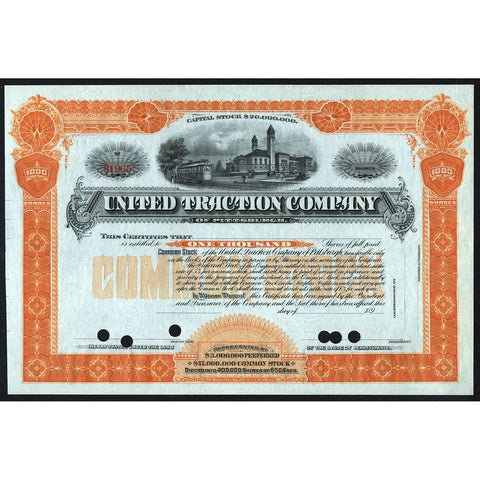 United Traction Company of Pittsburgh Stock Certificate