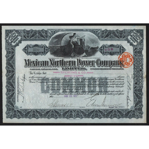 Mexican Northern Power 1911 Canada Stock Certificate