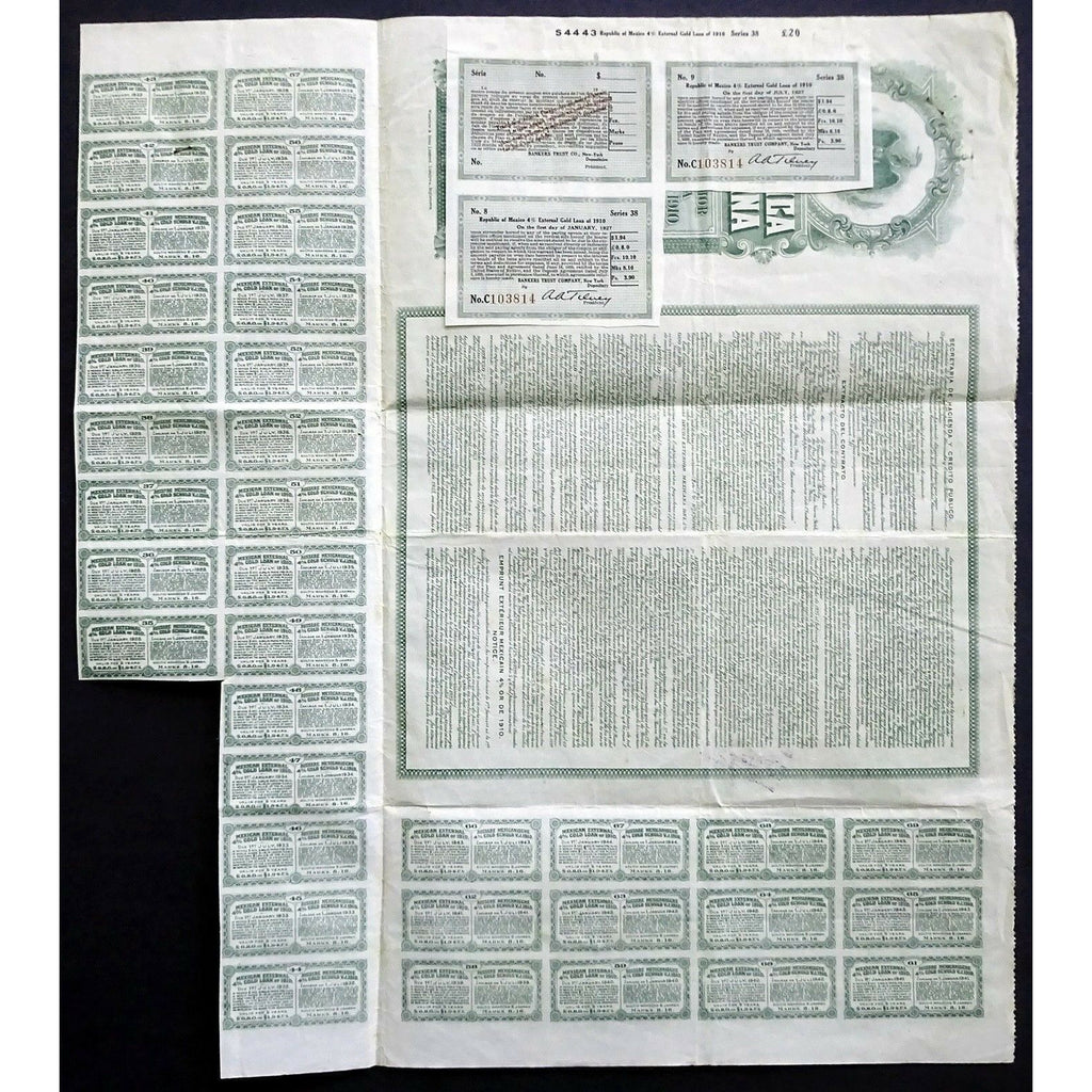 Republica Mexicana: Bono de la Deuda Exterior Mexicana Del 4% Oro de 1910
