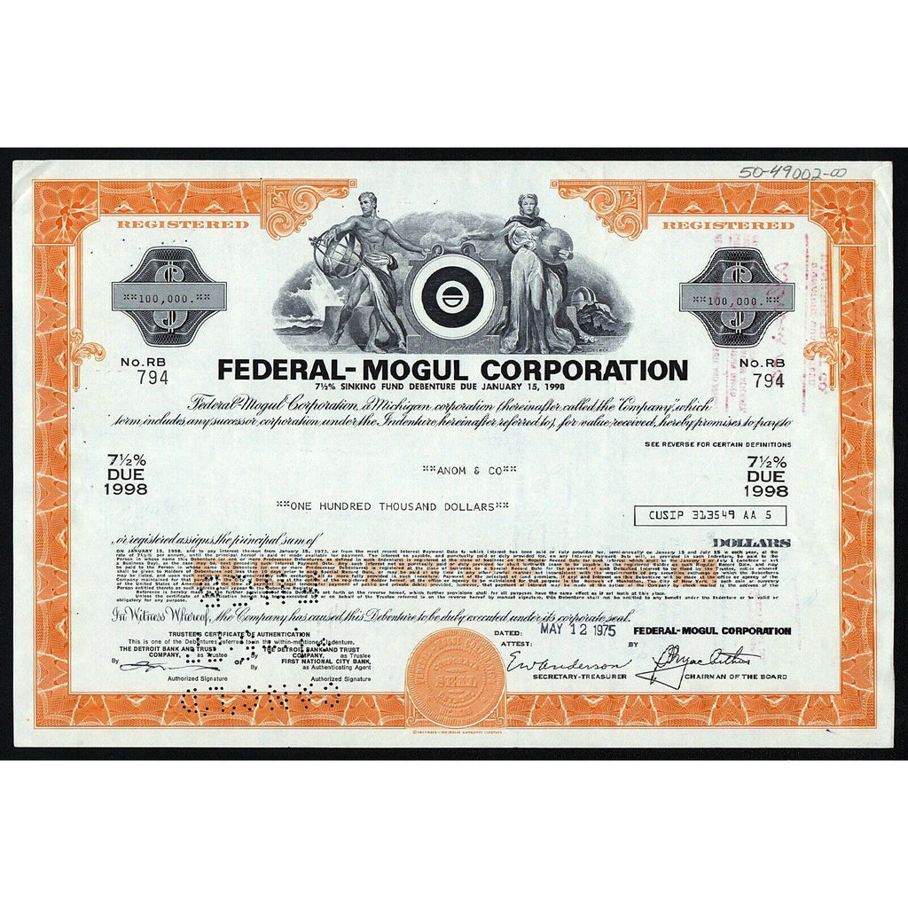Federal-Mogul Corporation Stock Bond Certifiate