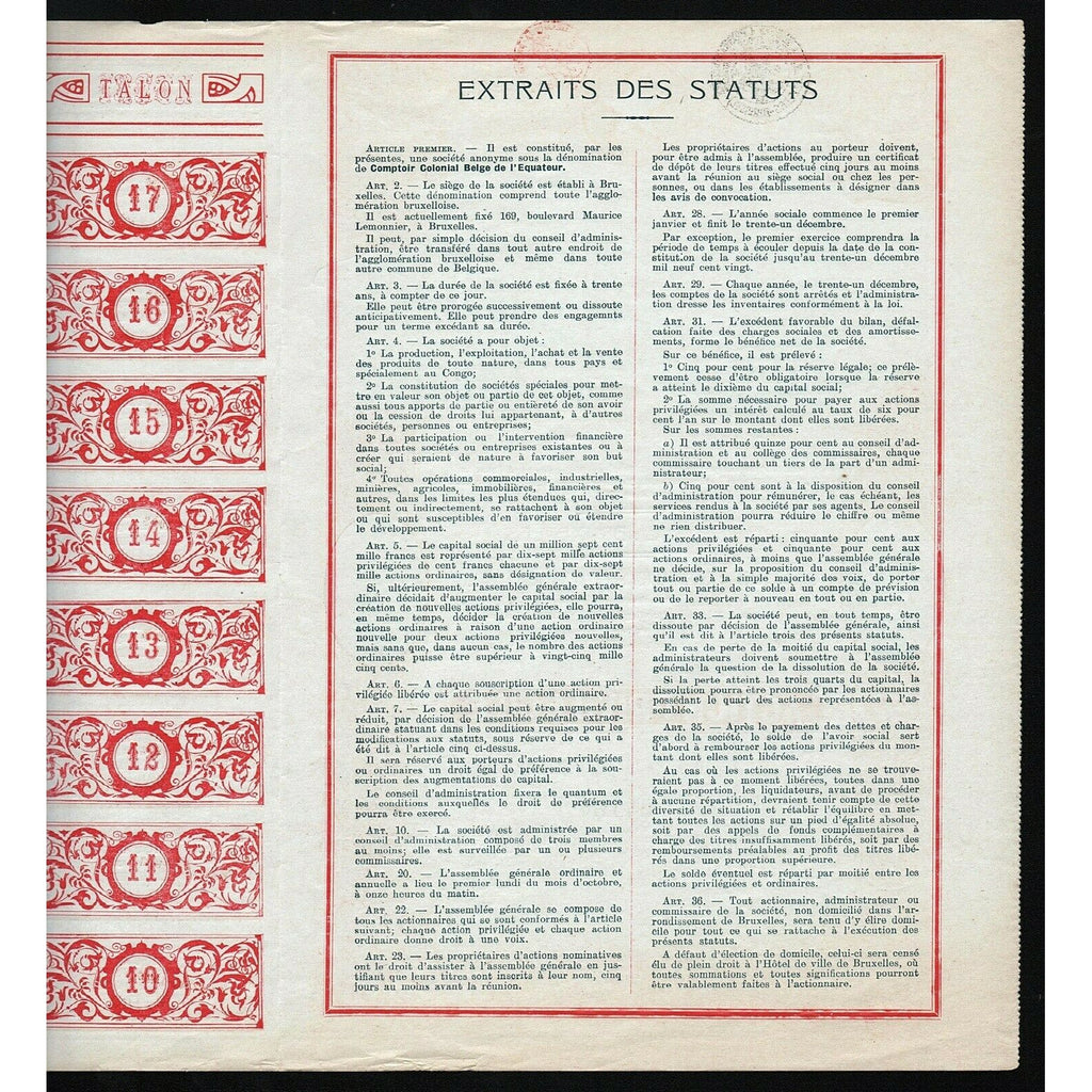 Comptoir Colonial Belge de l'Equateur