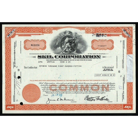 Skil Corporation Powertools Stock Certificate