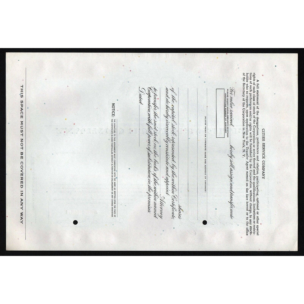 Cities Service Company (Specimen)