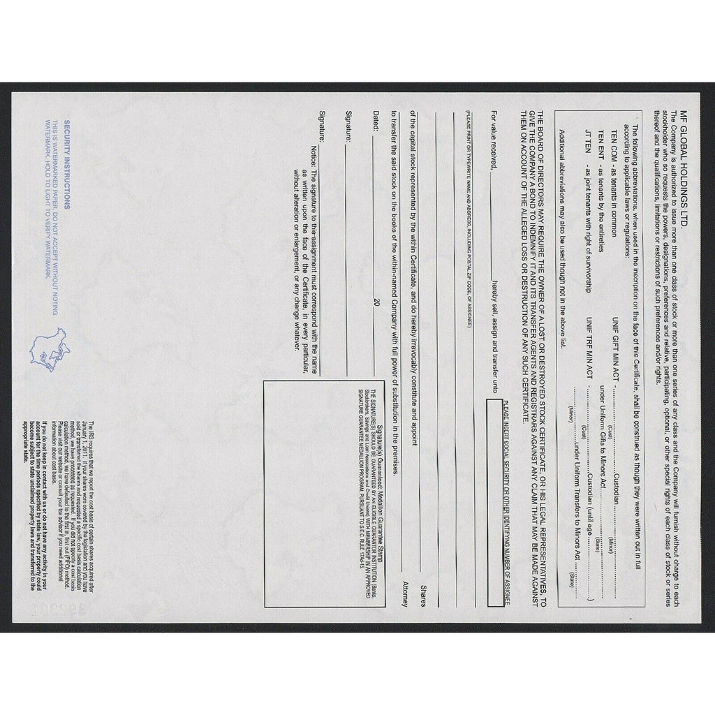 MF Global Holdings Ltd. (Jon Corzine)
