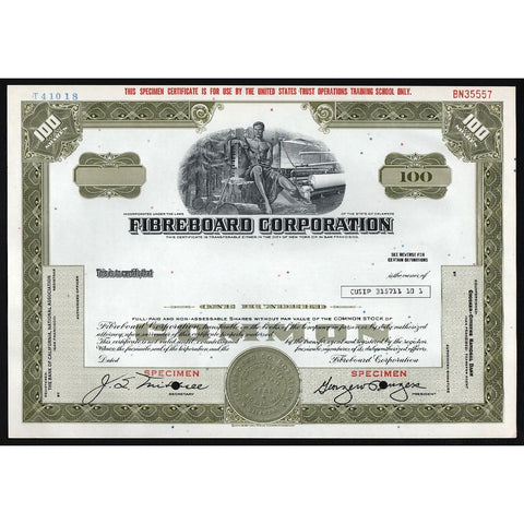 Fibreboard Corporation (Specimen) Stock Certificate