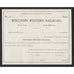 Wisconsin Western Railroad Stock Certificate