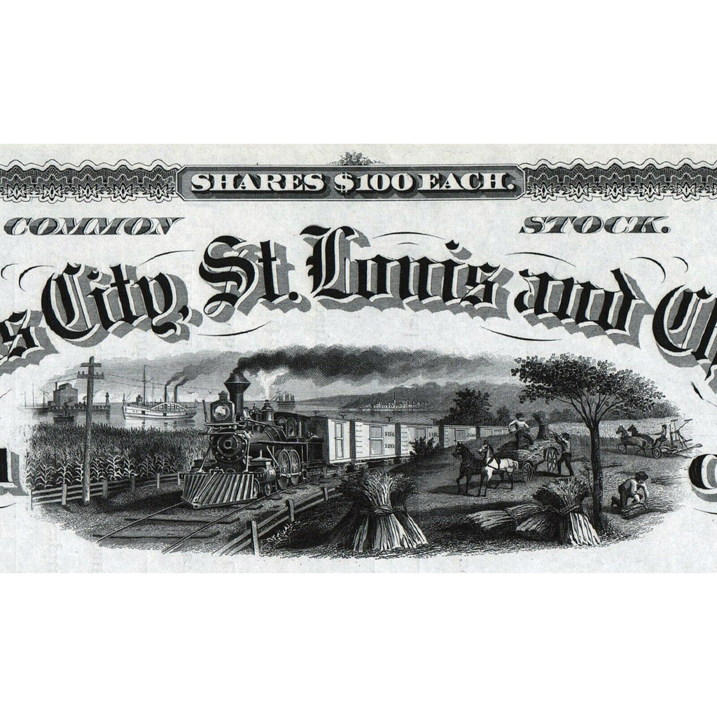 Kansas City, St. Louis and Chicago Railroad Company Stock Certificate