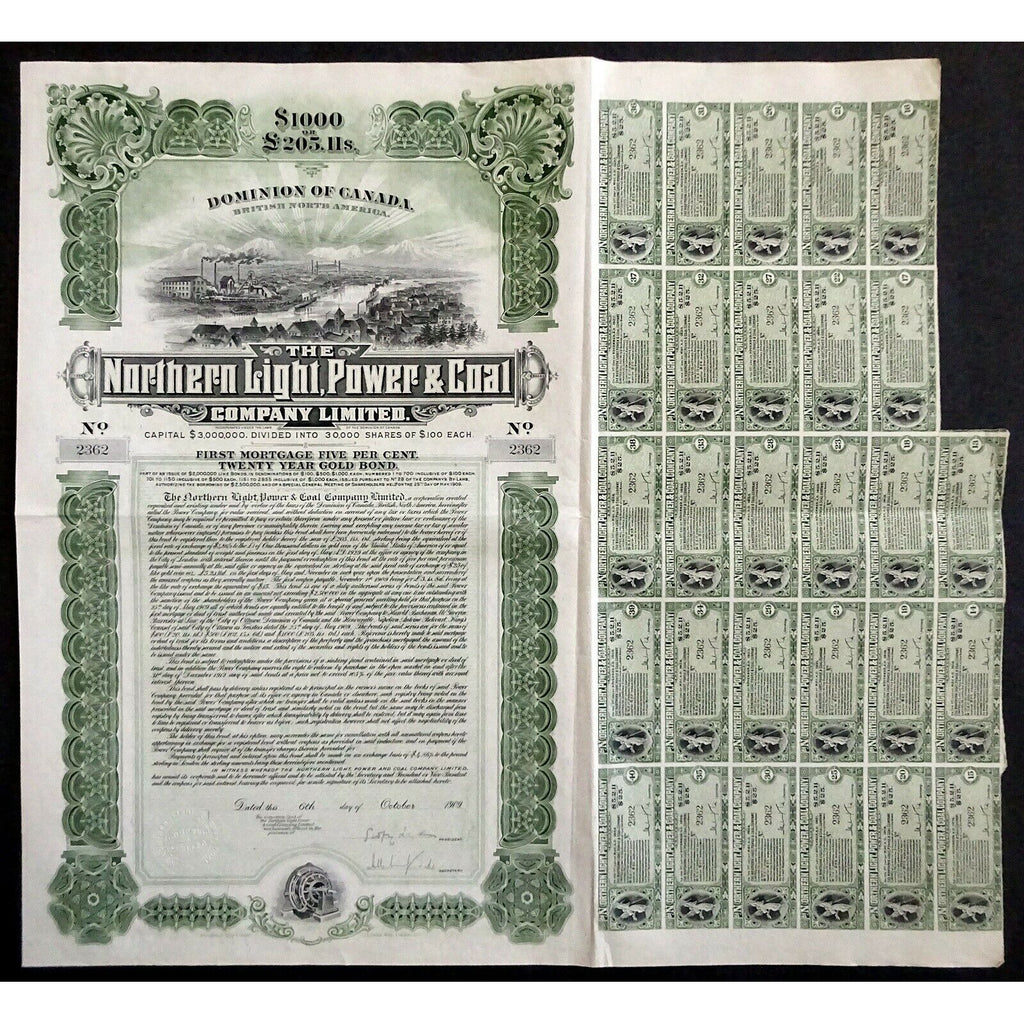 The Northern Light, Power & Coal Company 1909 Canada