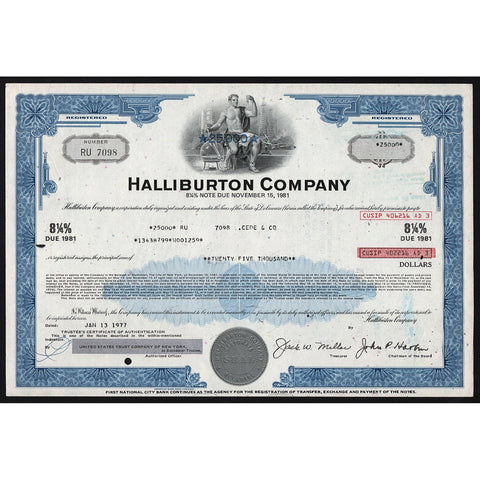 Halliburton Company Bond Certificate