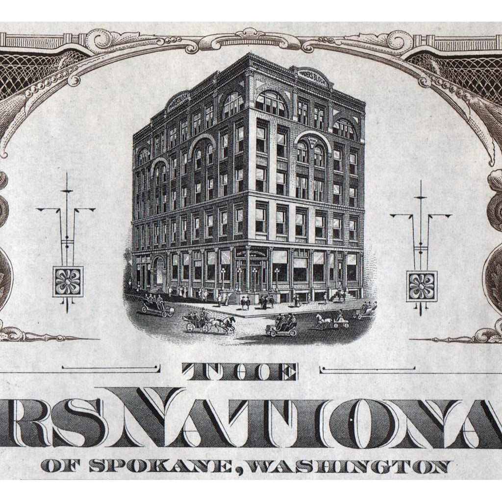 The Traders National Bank of Spokane, Washington Stock Certificate
