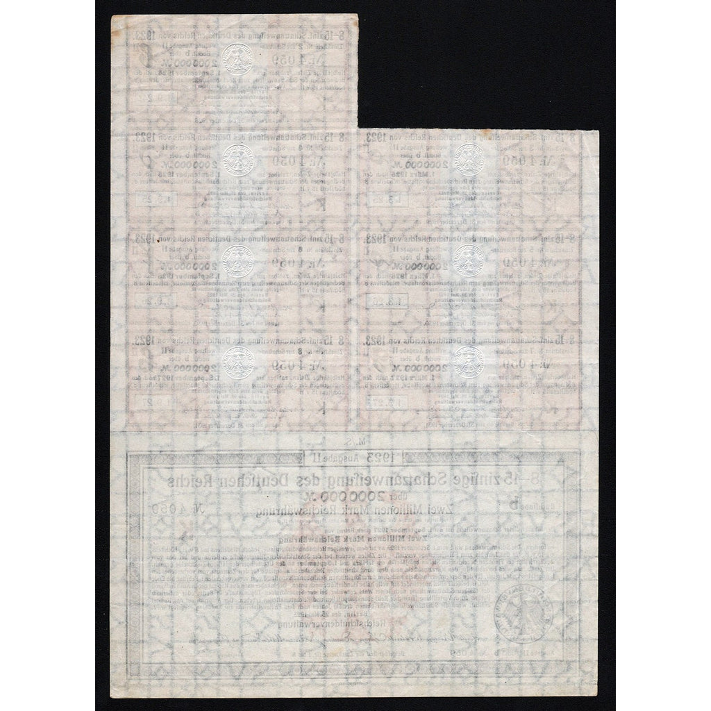 Schatzanweisung des Deutschen Reichs - 2,000,000 Mark Treasury Bond