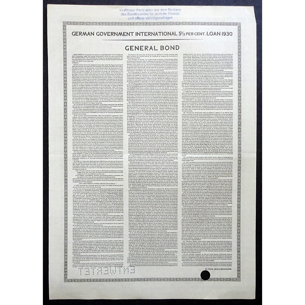 Internationale 5½%ige Anleihe des Deutschen Reichs 1930 - 200 Reichsmark