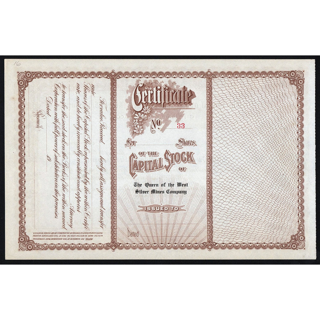 The Queen of the West Silver Mines Company