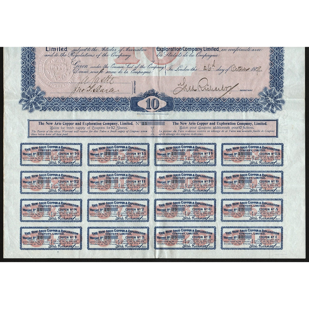 The New Ario Copper and Exploration Company