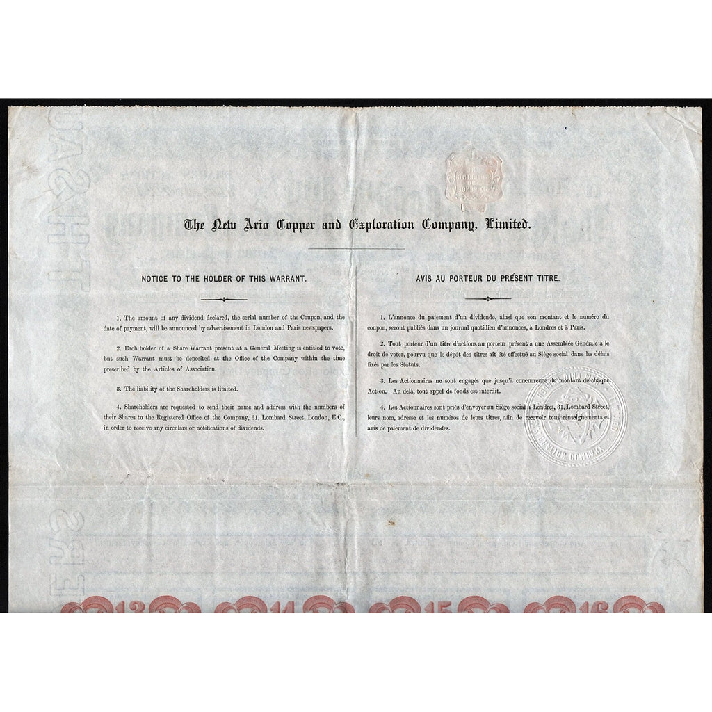 The New Ario Copper and Exploration Company