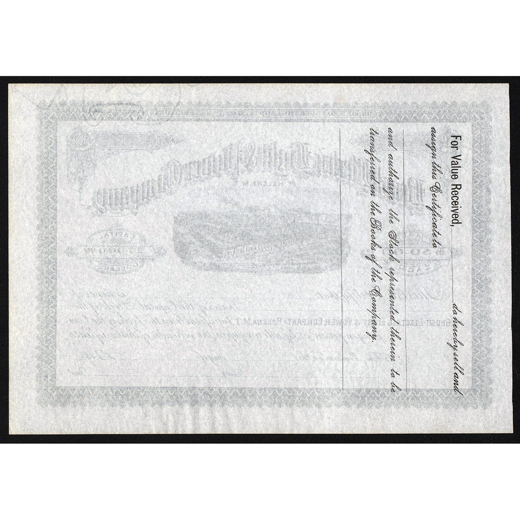 Brush Electric Light & Power Company of Helena M.T.