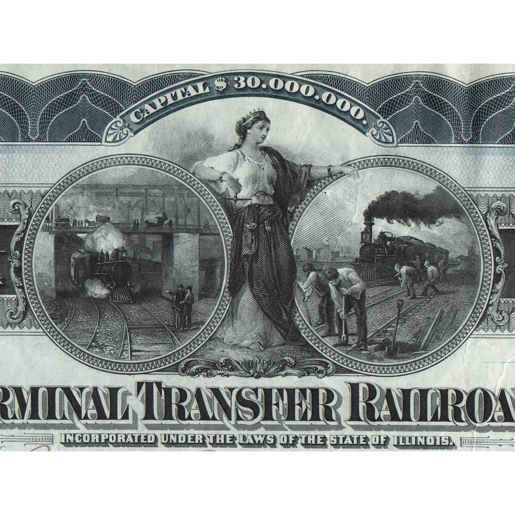 Chicago Terminal Tansfer Railroad Company 1902 Illinois Stock Certificate